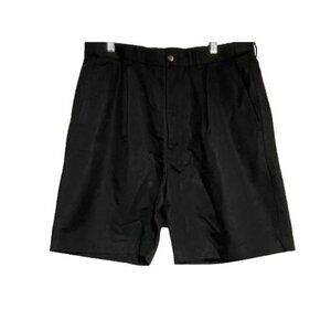 Haggar Men's Linen Blend Flat Front Shorts Casual Outdoor Black 34